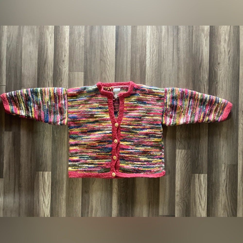 Del Mundo Colors Knit Sweater Size M-L Unisex Wool Blend